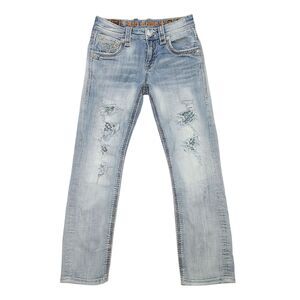 Men's The Buckle Rock Revival Tom Straight Denim Jeans 28 x 28 (READ)